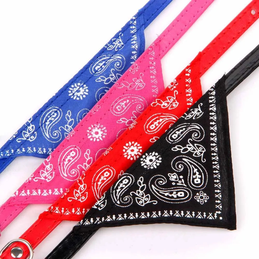 Cute Printed Bandana Cat Collar Puppy Dog Cat Scarf Collar Adjustable Triangular Pet Bandana Collar for Kittens Small Animals
