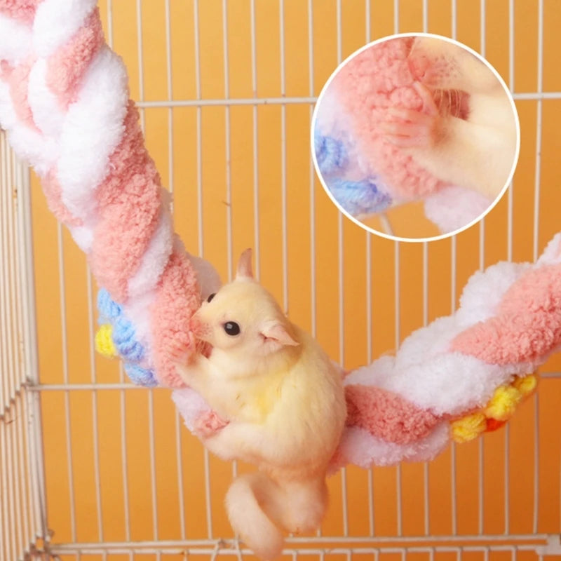 Sugar Gliders Hanging Swing Climbing Cotton Rope Toy Small Pet Swing Chew Resistant Rope Cage Exercise Entertainment Toy