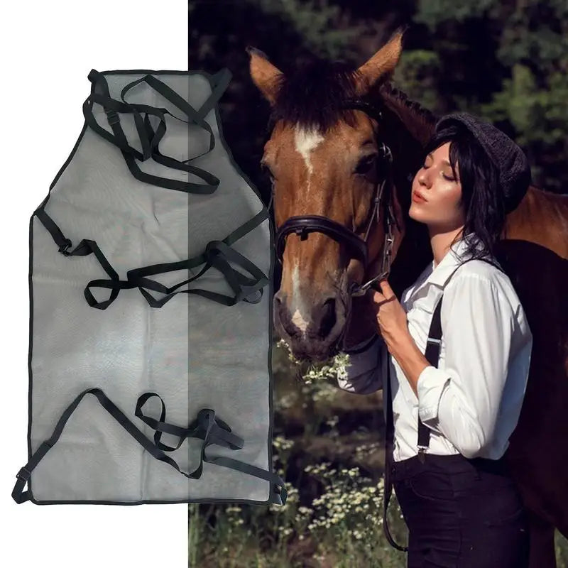Horse Fly Sheet Adjustable Breathable Mesh Equine Fly Sheet Equine Care Blankets For Livestock Outdoor Backyard Farm