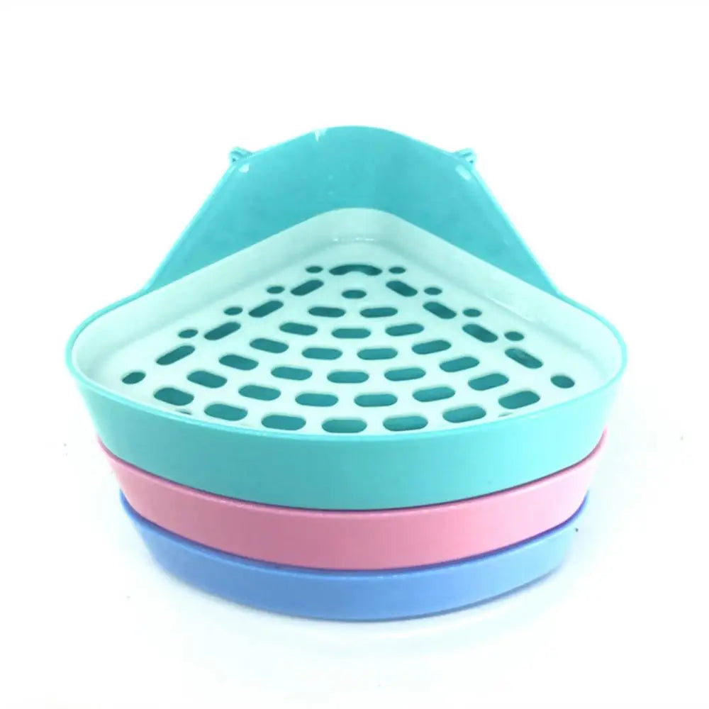 1 Bunny Litter Box Small Pet Toilet Triangle Potty Trainer Corner Litter Bedding Box For Rabbit Chinchilla Guinea Pig 24x18x11cm