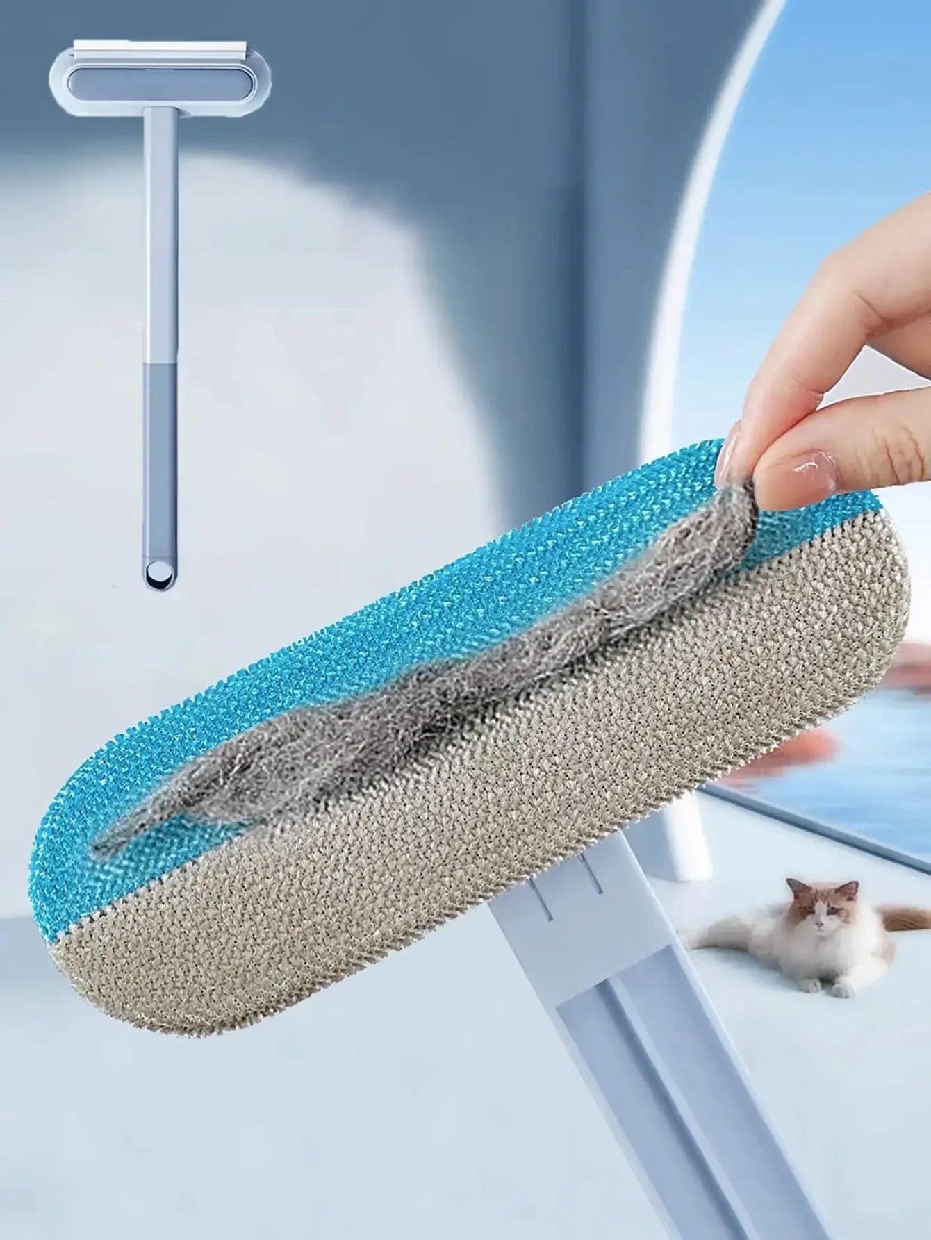 Pet Hair Removal Set Tool Reusable Static Removal Gloves Double-Sided Grooming Gloves Remove Dog Cat Hair Carpets Sofa Cleaner