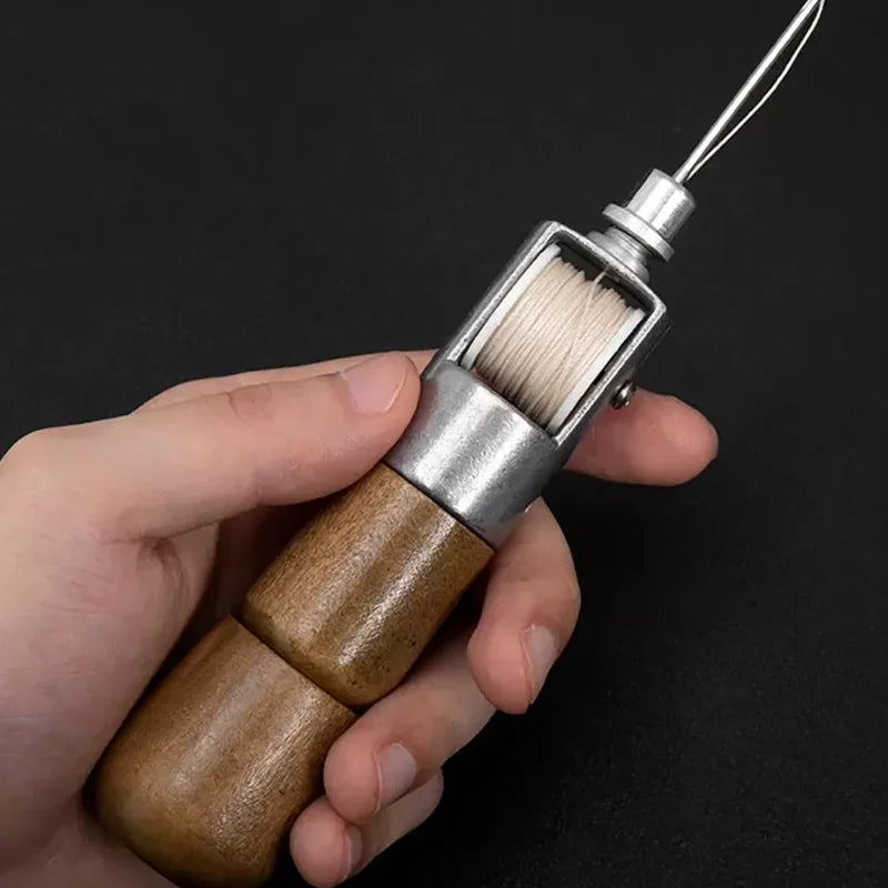 Professional Leather Sewing Awl Set, Quick Sewing Machine Sewing Tool, Suitable for DIY Handmade Repair, with 1 Set of Needles