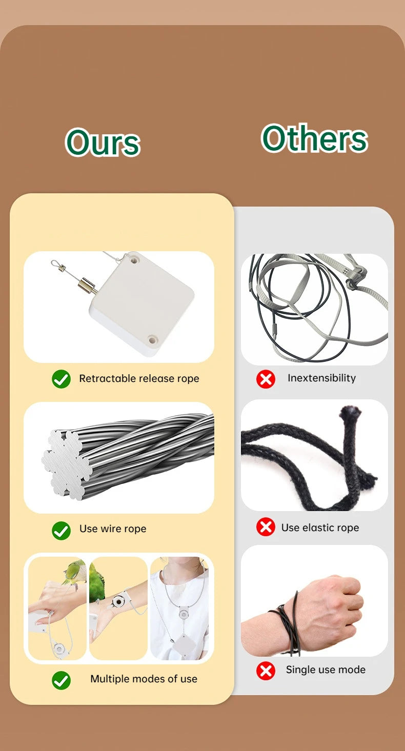 Cockatiel Harness And Leashes 2M Conures Bird Leashes For Parakeet Traction Rope Adjustable Outdoor Cockatiel Leashes For Birds