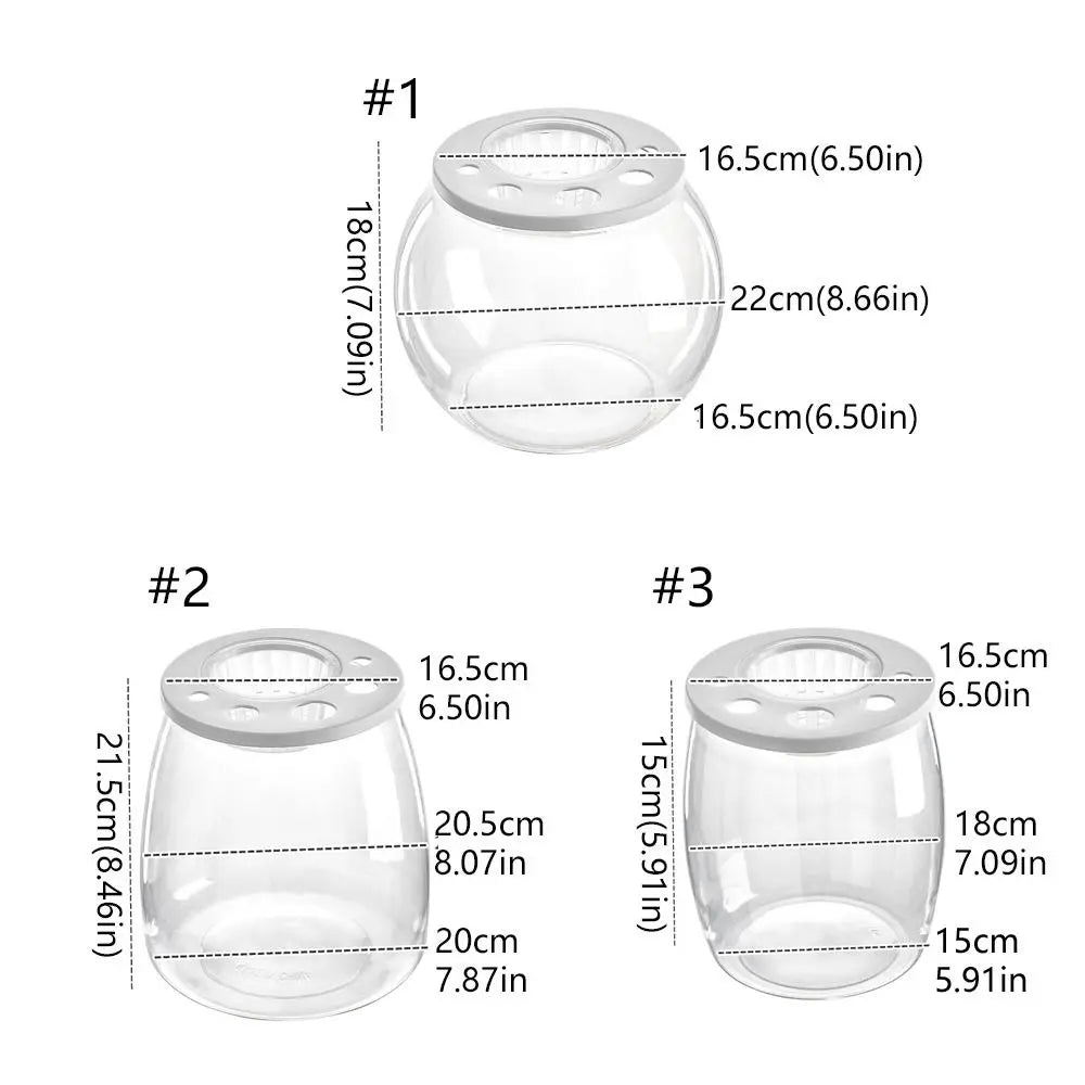 Miniature Landscape Transparent Small Clear Fish Tank Plastic Shatterproof Turtle Aquarium With Lid Goldfish Tank Home Decor