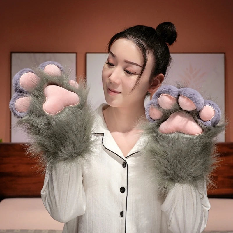 Fursuit Paw Gloves Boots Giant Wearable Accessories Plush Toys Furry Cosplay Cat Bear Shoes Cute Fluffy Animal Manga Party