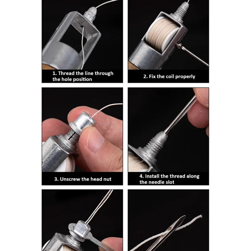 Professional Leather Sewing Awl Set, Quick Sewing Machine Sewing Tool, Suitable for DIY Handmade Repair, with 1 Set of Needles