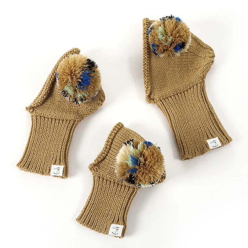 Cute Christmas Pet Hat with Ball, Warm Winter Hat, Puppy, Whippet, Greyhound, Bichon Frize, Schnauzer, Cute hat