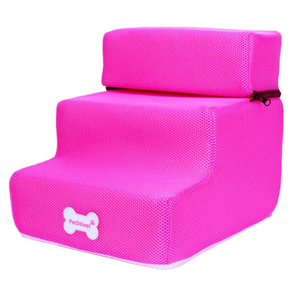 Small Dog Cats Pet 3 Steps Stairs Sofa Stairs Pet Dog Cats Ramp Climbing Stairs Removable Non-slip cover Detachable Bed Ladder Dog Bed