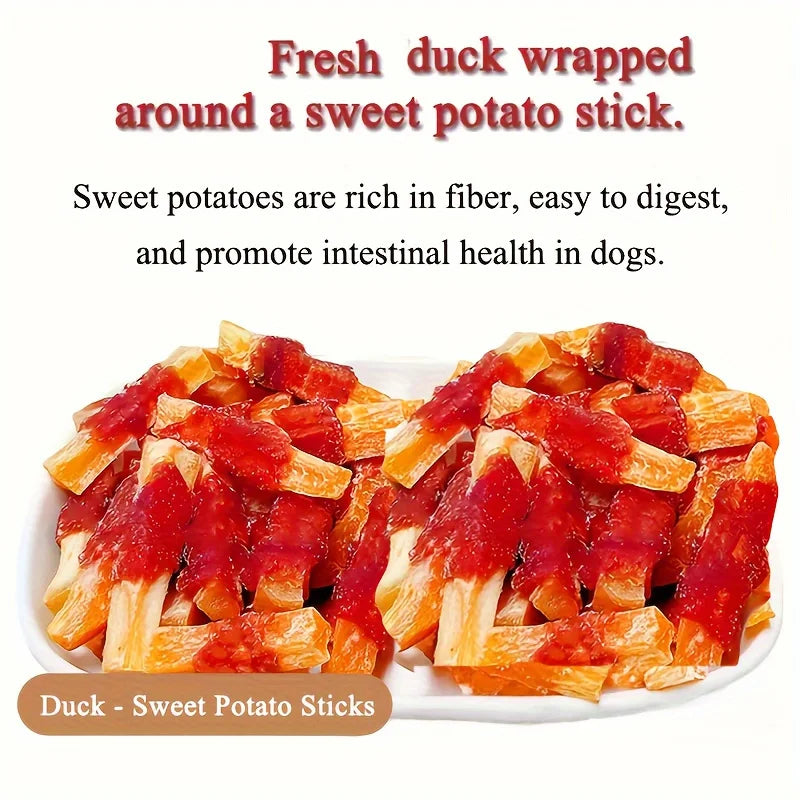 200g/400g (7.05oz/14.1oz) Dog Treats For Small, Medium, & Large Dog - Duck and Sweet Potato, Healthy, Easily Digestible,