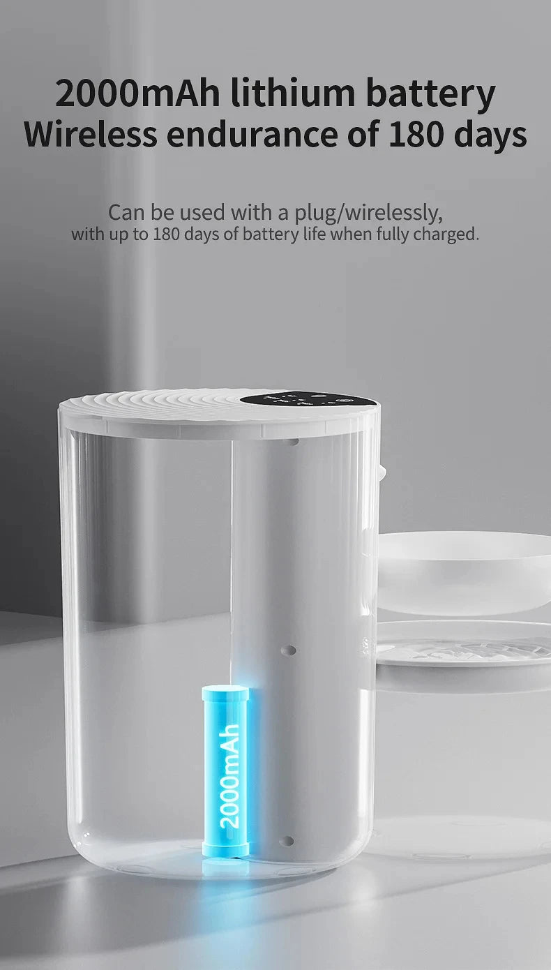 Large capacity 3L Pouring Cat Water Dispenser Smart Tilt Design Pet Water Fountain Separate Clean & Dirty Water For Cats Dogs