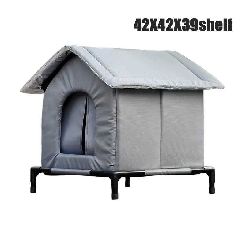 All-Weather Stray Cat House, Winter Warm Insulated Waterproof Shelter, Foldable Washable Outdoor Kennel for Cats