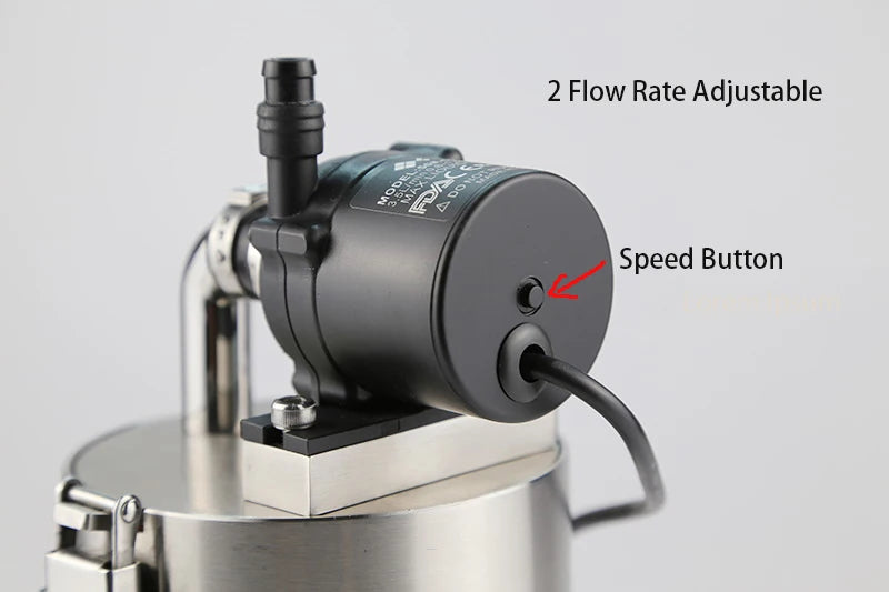 304 Stainless Steel Filter Barrel with Water Pump for Plant Aquarium Fish Tank