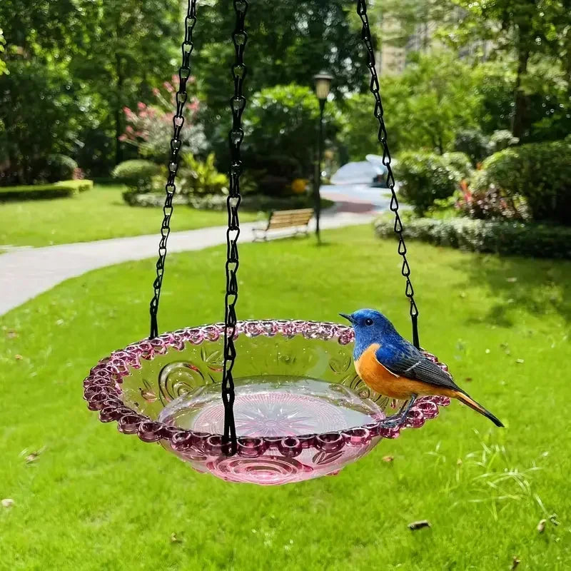 New Bird Flower Shaped Hanging Bird Feeder Birdbath For Garden Yard Farm Supplies Hummingbird Feeder Supplies Birdbath Bird Bath