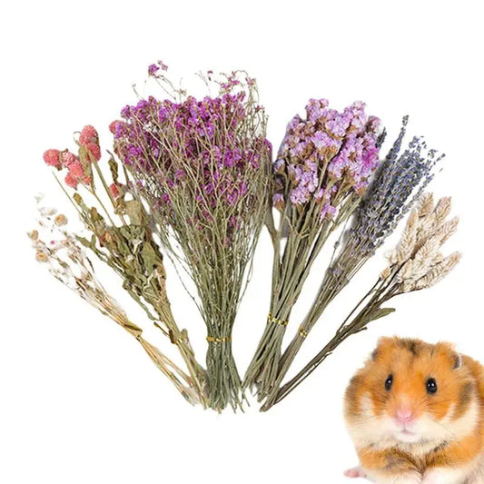 Flower Hamster Bedding Dried Flowers And Grass Hamster Cage Decoration Animal Deodorant Hamster Landscaping Supplies