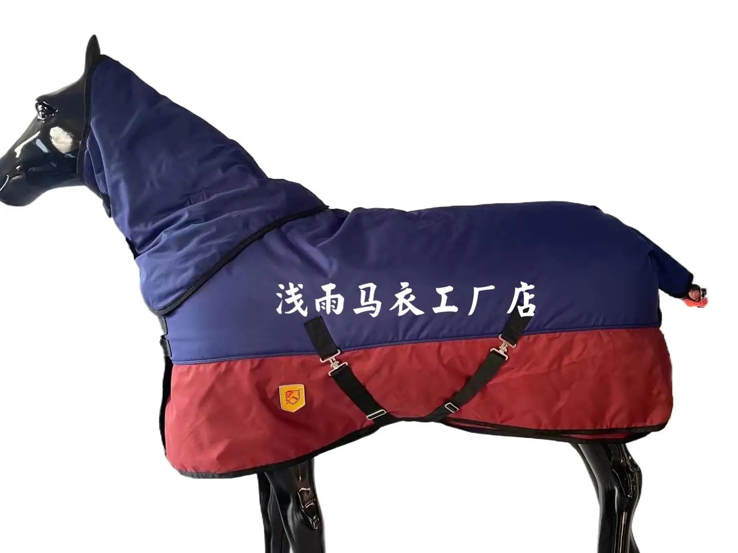 Winter New Cold And Waterproof Horse Thickened Horse Suit With Scarf, Small Foal Horse Rug