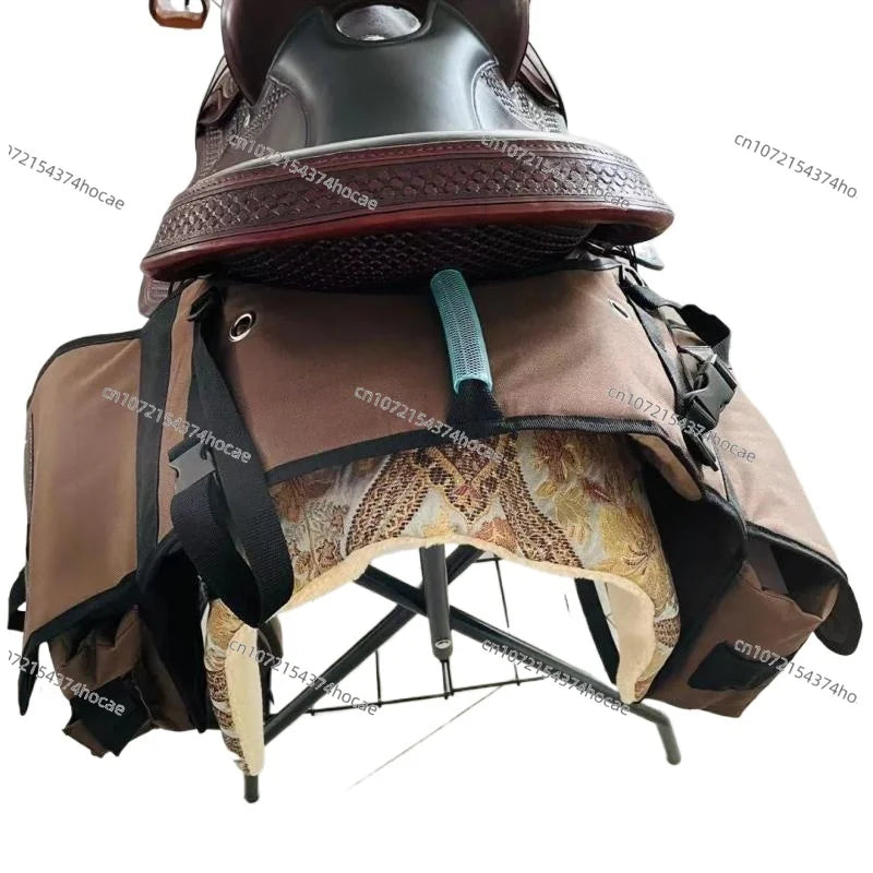 Western Saddle Bag Wild Riding Saddle Equestrian Supplies Bag Saddle Accessories Storage Bag Horse Backpack