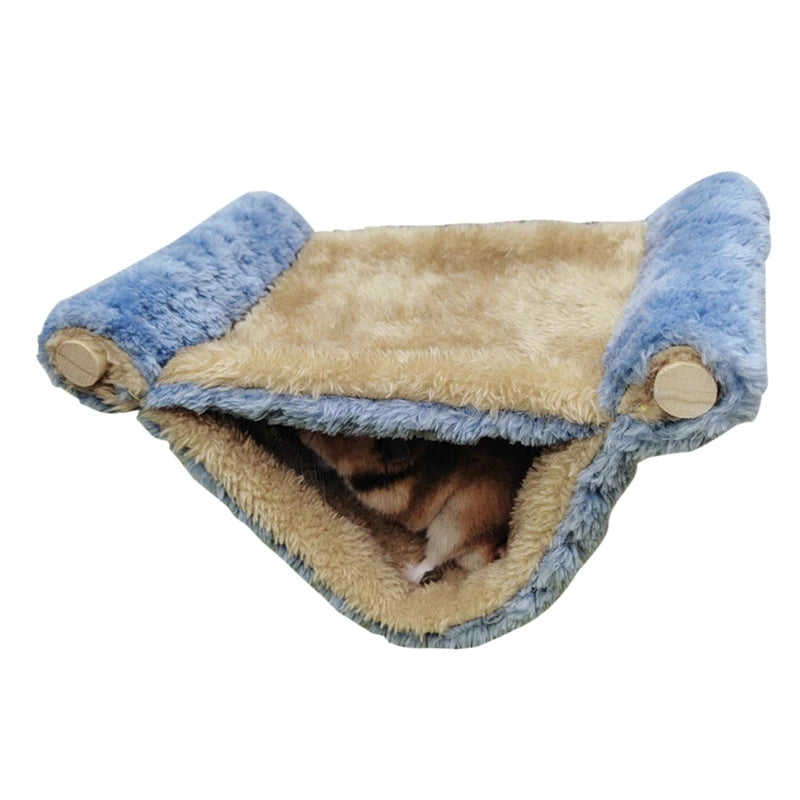 Guinea Pigs Warm Plush Hammock Nest Hamster Hanging Cotton Cave Hideaway Sugar Glider Sleeping Bed Small Animal Cage Accessories