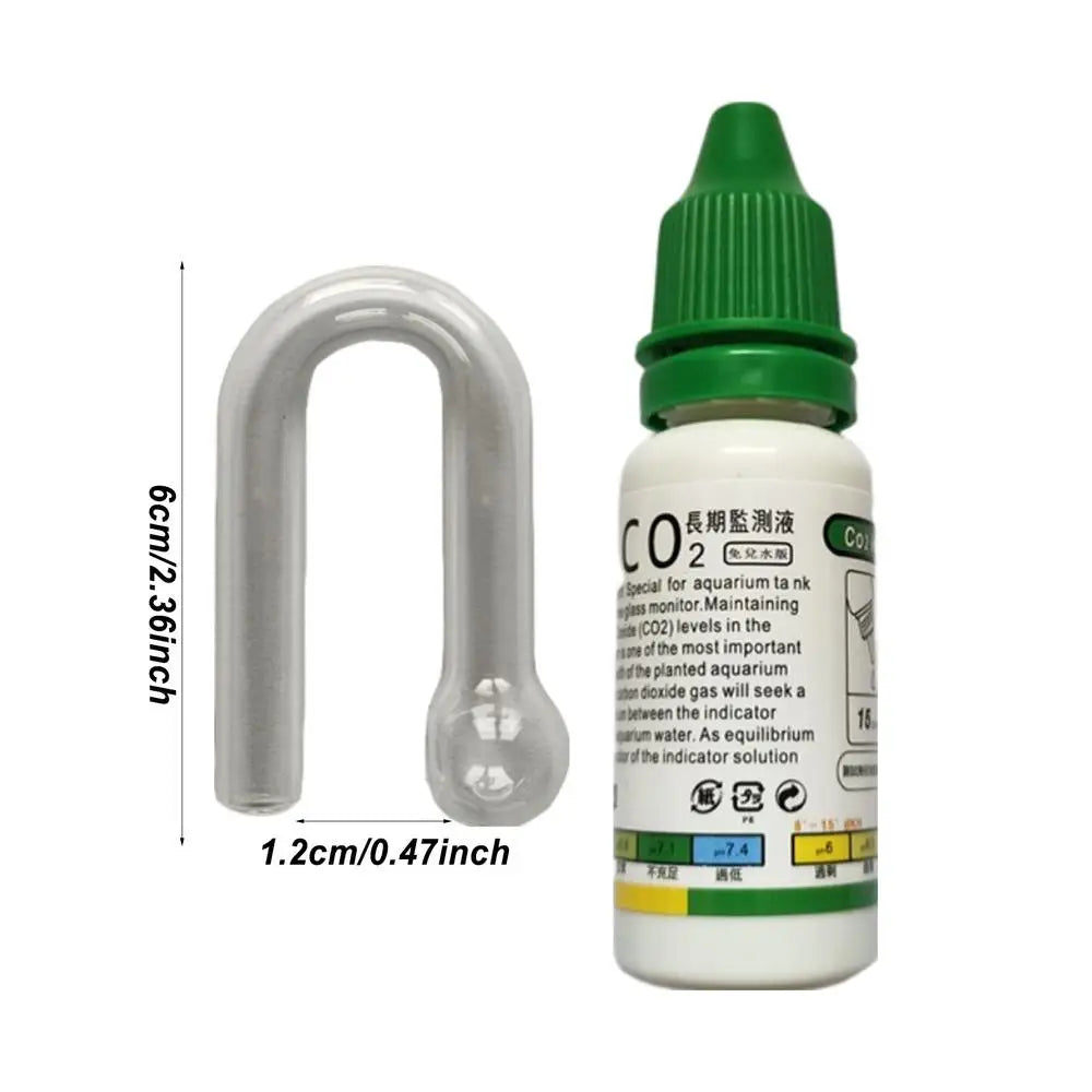 Aquarium CO2 Indicator Solution Monitor Plants Grass CO2 System Concentration Fish Tank Glass Liquid Tester Fluid Drop Checker