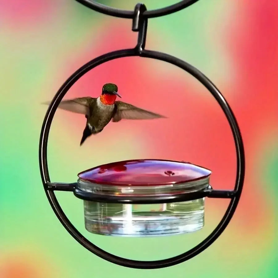 3pcs Metal Hanging Hummingbird Feeder With Red Glass Bottles, Transparent Design & Perches - No Electricity/Battery Needed
