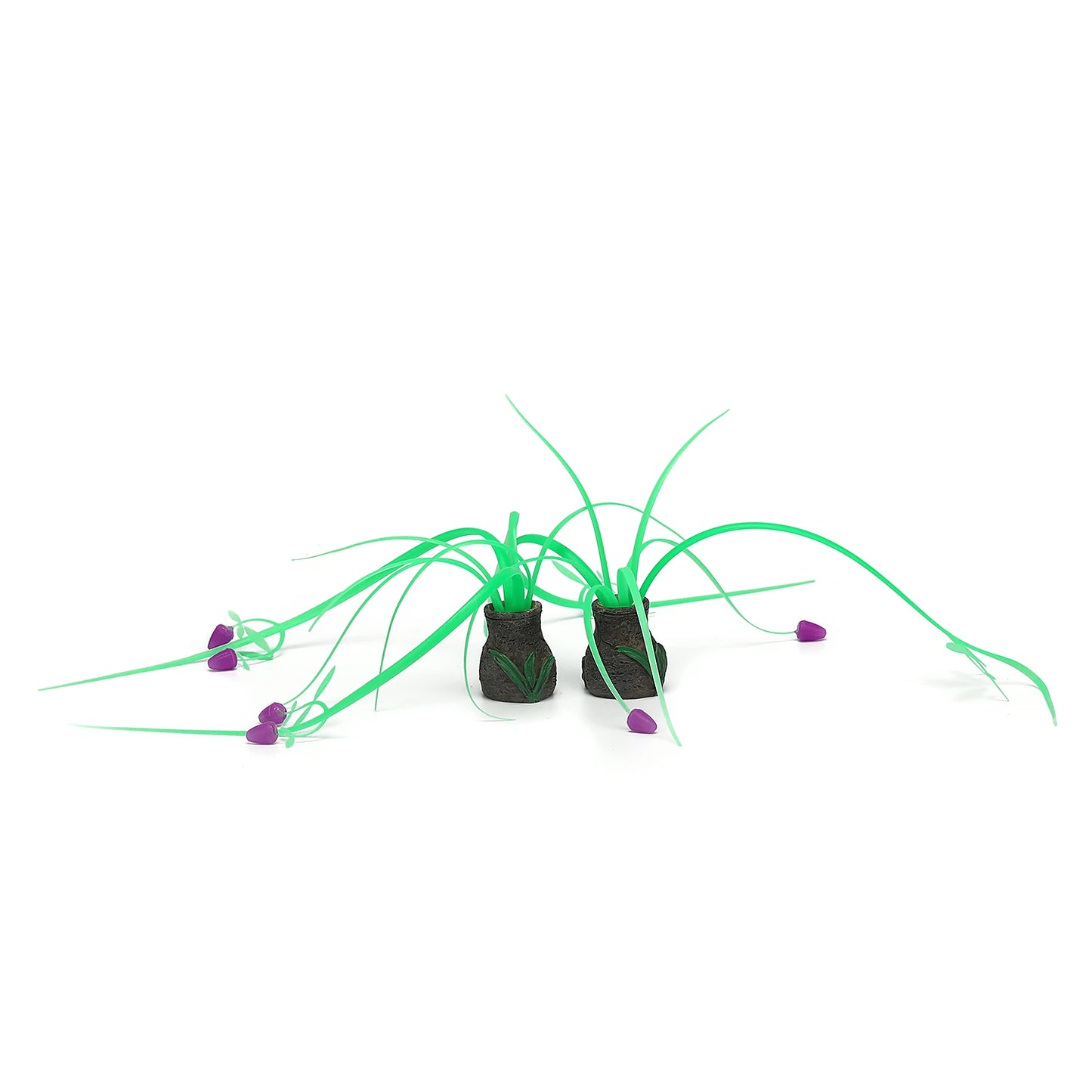 Glow in Dark Coral Orchid Flower – Fluorescent Silicone Aquarium Decor, Fish Tank Ornament for Freshwater & Saltwater