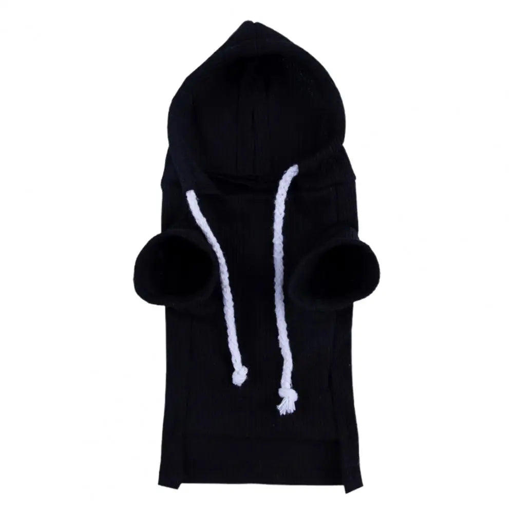Cute Ferret Hoodie Solid Color Drawstring Hooded Sweatshirt Thick Fluffy Pet Hoodie Foreleg Elastic Hamster Guinea Pig Clothes