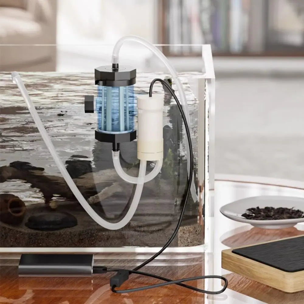 Portable 280GPH Aquarium Water Changer USB Powered Low Noise Aquarium Pump Fish Tank Cleaning For Aquarium