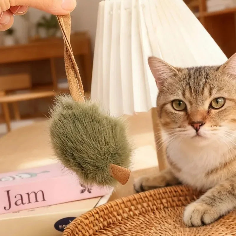 Interactive Plush Mouse Cat Chew Toy Simulated Squeaking Mice Bite-resistant Kitten Toy Kitten Biting Running Rat Toy Pet Supply