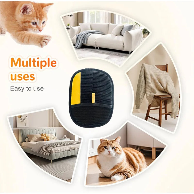 Pet Electrostatic Hair Removal Gloves Dog Cat Hair Removal Brush Gloves Hair Adhesive Gloves Carpet Clothing Hair Cleaning Brush