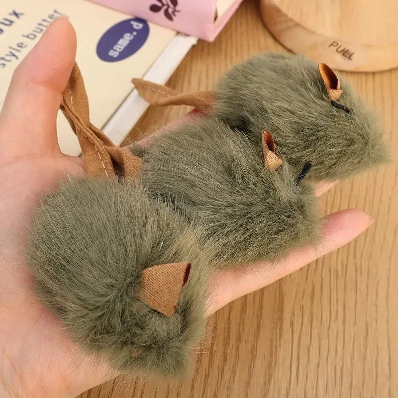 Interactive Plush Mouse Cat Chew Toy Simulated Squeaking Mice Bite-resistant Kitten Toy Kitten Biting Running Rat Toy Pet Supply
