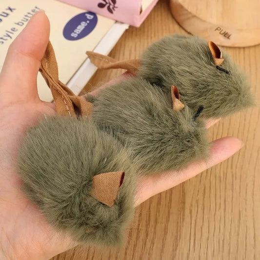 Interactive Plush Mouse Cat Chew Toy Simulated Squeaking Mice Bite-resistant Kitten Toy Kitten Biting Running Rat Toy Pet Supply
