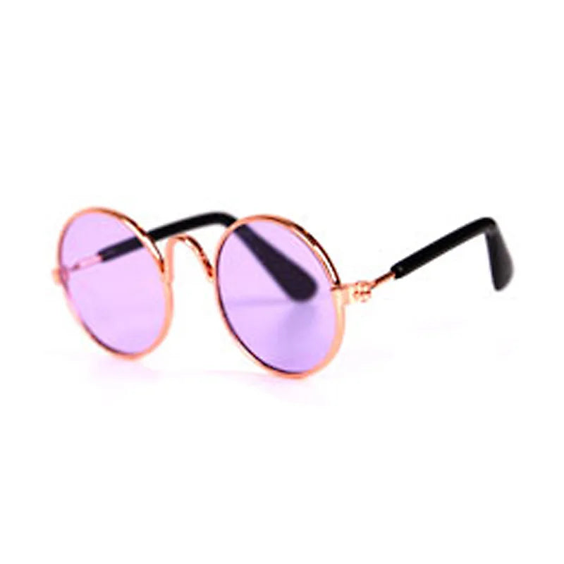 Cute Vintage Round Cat Sunglasses Pet Photos Props Reflection Eyewear Glasses for  Cats Small Dog Pet Dog Cat Accessories