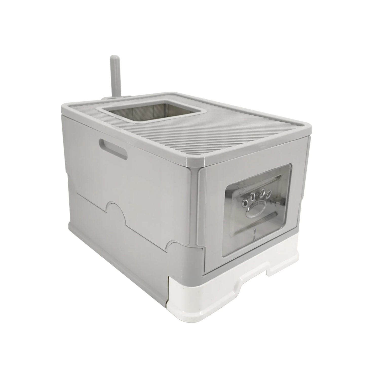 4-Style Cat Litter Box with Lid Large Kitty Litter Box Enclosed with High Sided Enclosure Scoop Non-Sticky