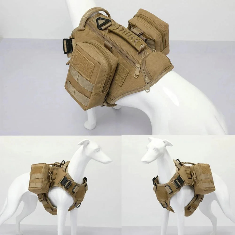 Tactical Dog Harness Pouches Set Military-Style Multi-purpose Nylon Bags Compatible with Dog Vests for Dogs Training & Adventure