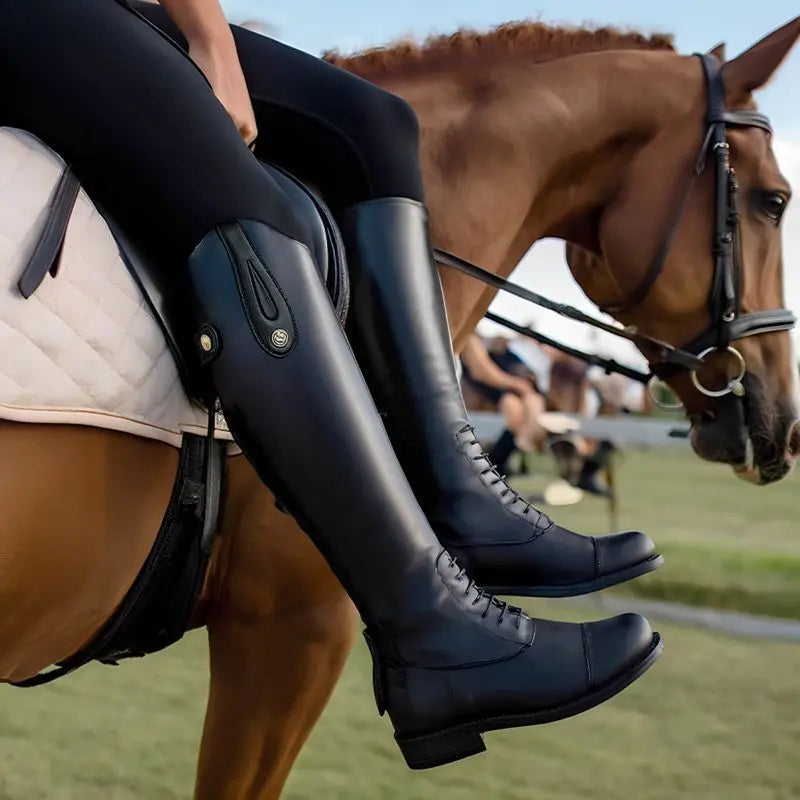 Non-Slip Equestrian Boots Leather Equestrian Supplies Long Boots Riding Equipment Ultra Footwear Resistant Horse Rider Shoes