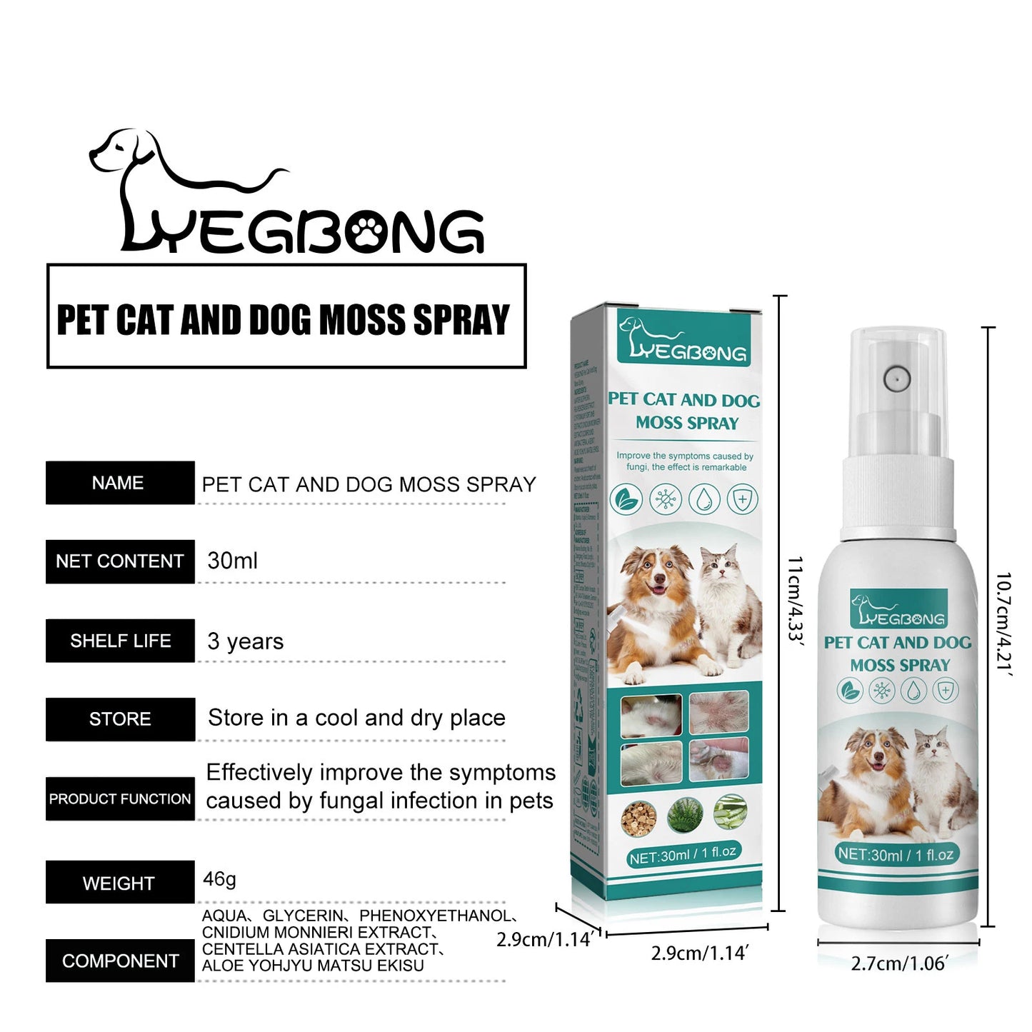 30ml  skin medicine spray for cats and dogs to remove mites