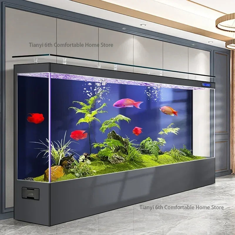 Luxury Super Large Appreciate Fish Tanks Modern Living Room Ecological Box Aquarium Decoration Smart Pet Products