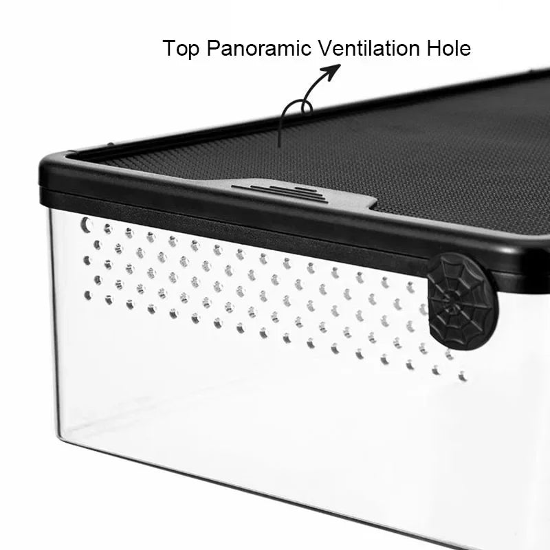 Transparent Reptile Pet Breeding Box Crawling Pet Feeding Box Lizard Silkworm Scorpion Beetle Insect Box Pet House Acrylic Cage