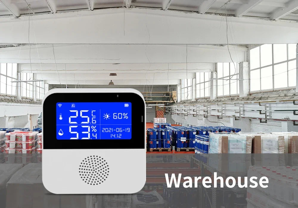 WiFi Tuya Smart Life LED Display Temperature Humidity Sensor Living Room Office Indoor Aquarium Water Temperature Detector Line