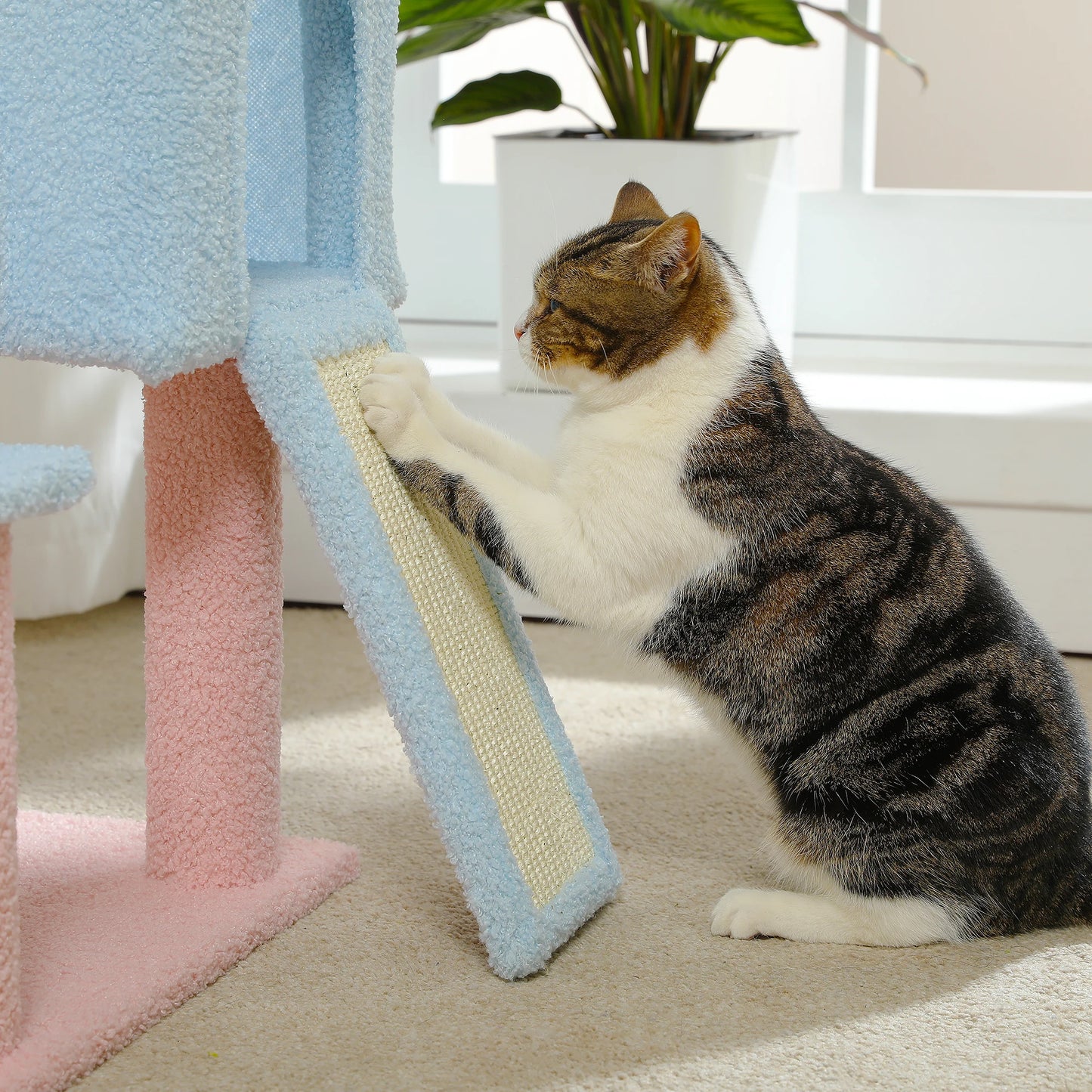 Flower Cat Tree Multi-Level Cat Tower Sisal Covered Scratching Posts Cat Indoor Small Medium Cats Top Perch