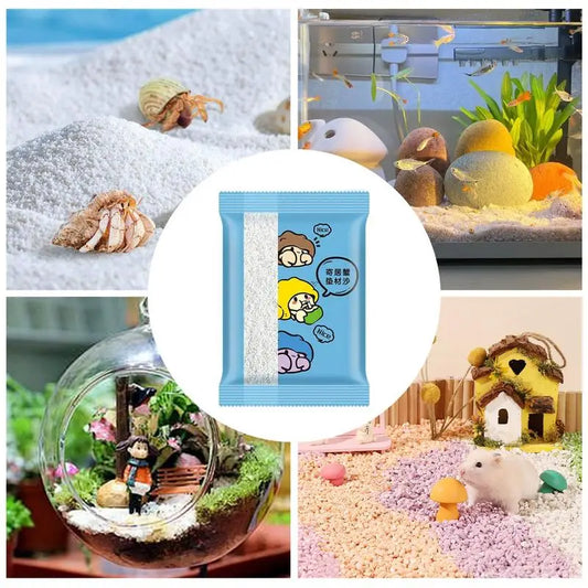 Reptile hermit crab breeding sand natural safe ecological white sand for hermit crabs hamsters fish tank landscaping supplies