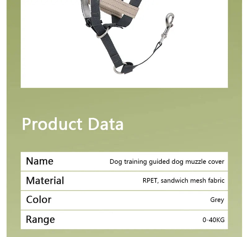 Dog Mouth Anti Barking Bark Collar Dog Adjustable Training Mesh Fabric Explosion-proof Flushing Control Traction Pet Supplies