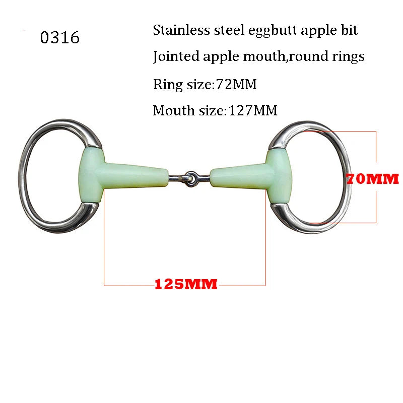 Horse Snaffle Bit Stainless Steel Eggbutt Bit Horse Chew Jointed Mouth Bit Horse Training Equipment Equestrian Products