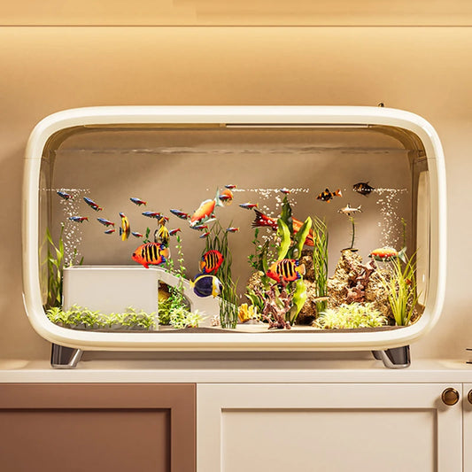 Aquarium Tank Plastic Turtle Terrariums Small Transparent Fish Incubator Box Desktop Fish Tanks Landscaping Display Boxes