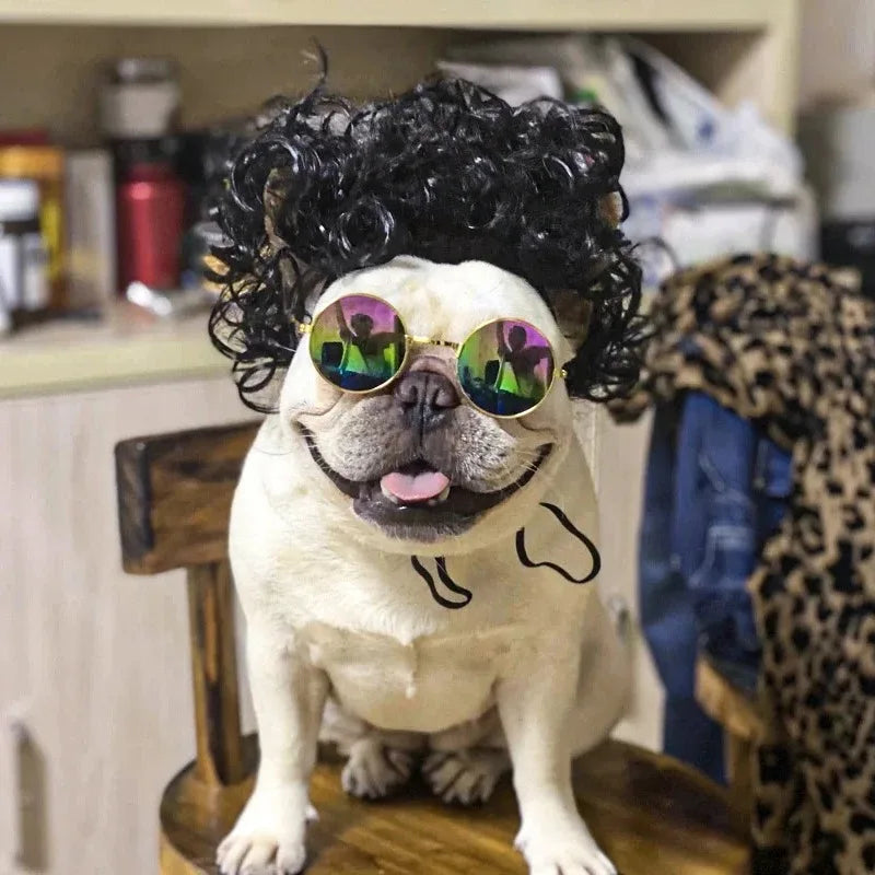 NONOR Pet Wigs Cosplay Props Funny Dogs Cats Cross-Dressing Hair Hat Costumes Head Accessories for Halloween Christmas Supplies