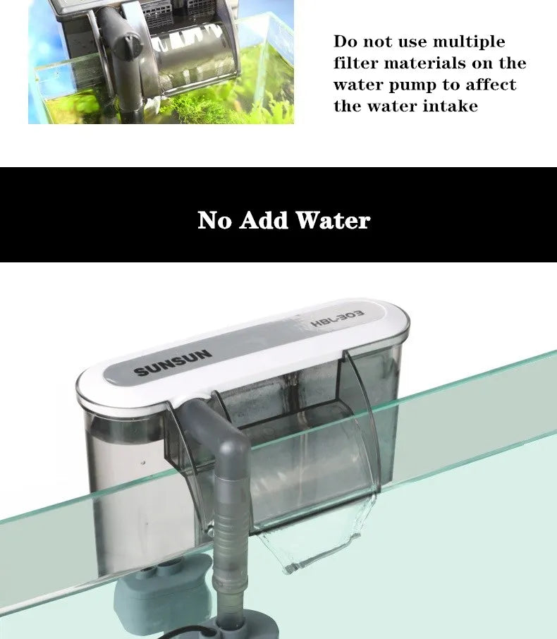 Aquarium Filter External Hanging Filter Pump Fish Tank Water Pump Waterfall Maker Water Circulation Filter Aquarium Accessories
