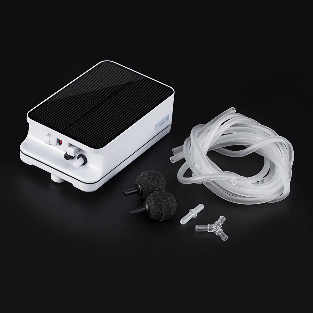 5V Solar Powers Charging Oxygenator Fish Tanks Aquarium Air Pump Fishing Oxygen Pump Aerator with Air Stones
