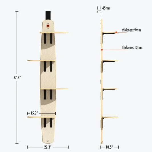 58  4-Levels Door Mounted  Hanging Cat Climber Vertical Cat Tree Tower with Carpeted Plank for Indoor Cats