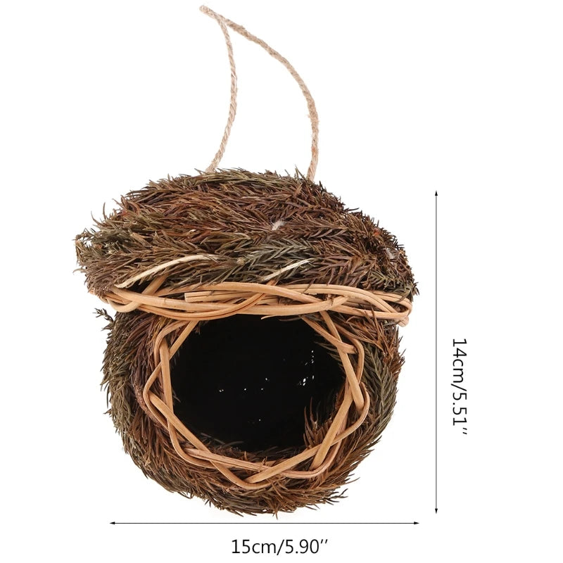 16 different Birds Nests Bird Cage Natural Grass Egg Cage Bird House Outdoor Decorative Weaved Hanging Parrot Nest Houses Pet Bedroom