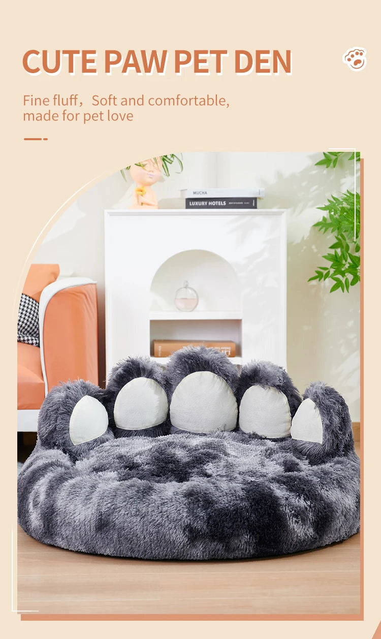 Cozy Comfy Pet Dog Bed Paw Shape Warm Dog Bed Cushion for Your Furry Friend Fluffy Dog Bed Cat Mat Deep Sleeping Warm