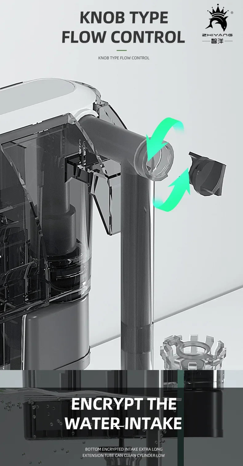 Aquarium 110V 220V Wall-mounted Filter Fish Tank Filter External Grass Tank Filter Water Flow Adjustable Suitable for 30-80CM